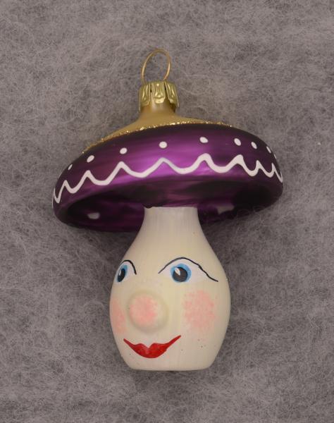 Pilz mit Gesicht gold lila